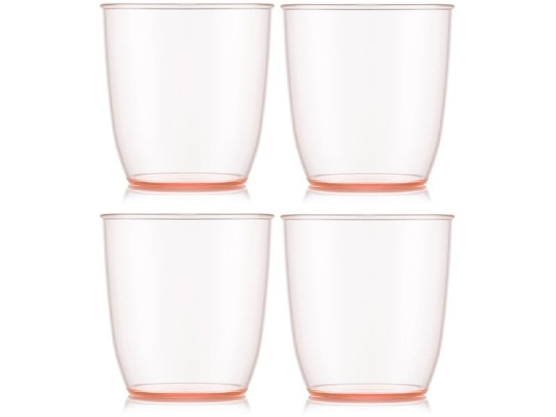 Bodum Outdoor-Becher Kvadrant 200 ml, Rosa, 4 Stück
