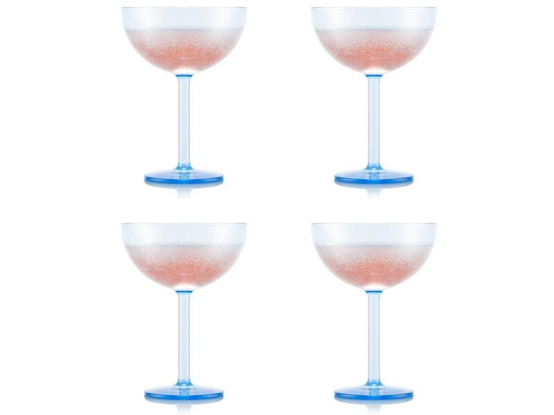 Bodum Outdoor-Champagnerglas Oktett 280 ml, Blau, 4 Stück