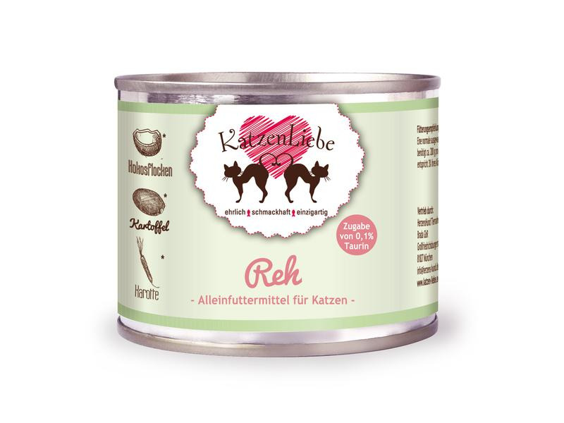 KatzenLiebe Nassfutter Reh mit Bio-Kartoffel, 200 g