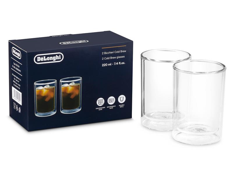 De'Longhi Kaffeebecher Cold Brew DLSC324 220 ml, 2 Stück, Transparent