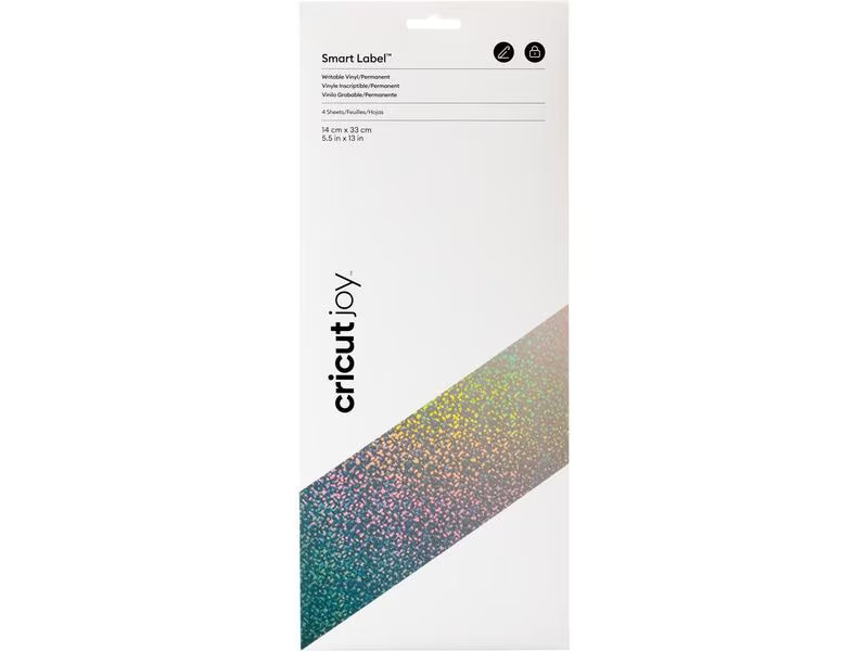 Cricut Vinylfolie Joy 14 x 33 cm, 4 Blatt, Holographisch Silber