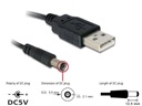 Delock USB 2.0-Stromkabel A - Hohlstecker 5.5/2.1mm 1 m