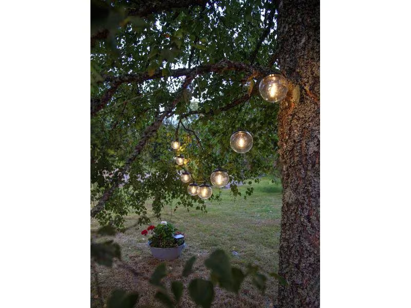 Star Trading Lichterkette Solar Globus, 8 LEDs, 2.1 m, Schwarz