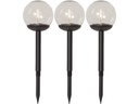 Star Trading Solar Pollerleuchte Globe, 25 cm, Schwarz, 3er Set
