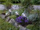 Star Trading Solar Pollerleuchte Globe, 25 cm, Schwarz, 3er Set