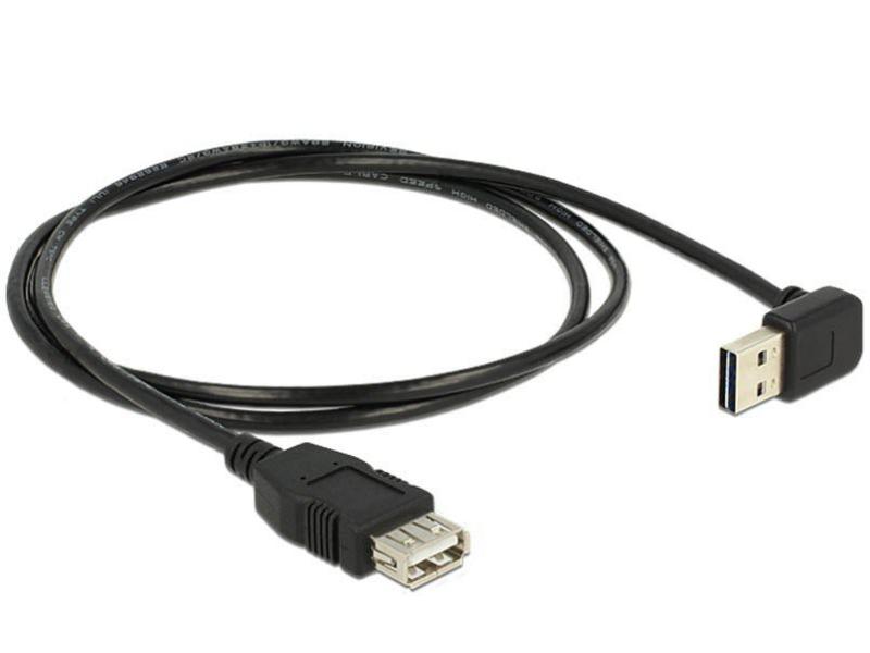 Delock USB 2.0-Verlängerungskabel A-A EASY gewinkelt 1 m