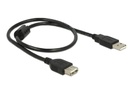 Delock USB 2.0-Verlängerungskabel USB A - USB A 0.5 m, mit Ferrit