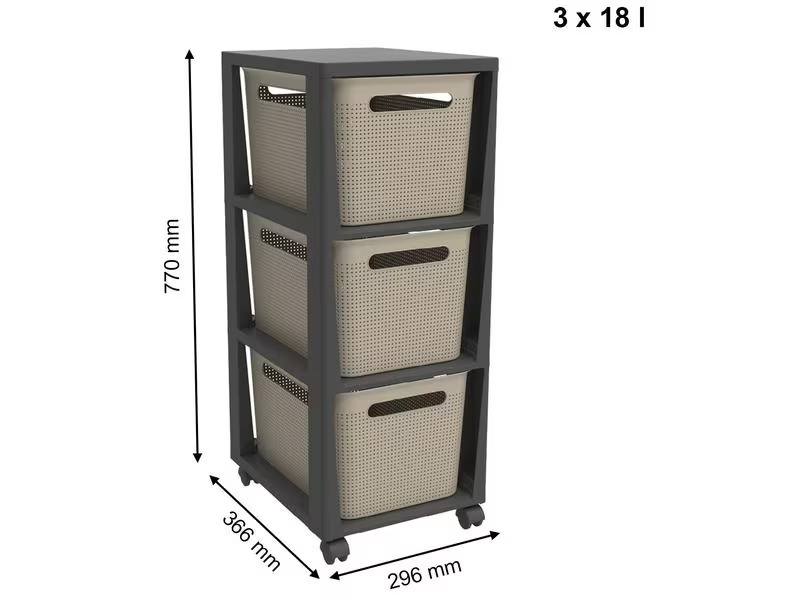 Rotho Aufbewahrungsbox Brisen Anthrazit/Beige