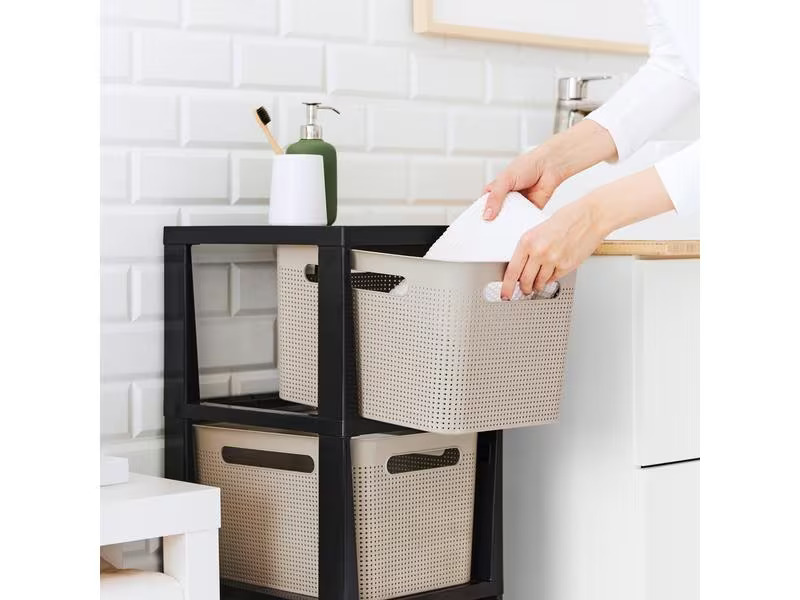 Rotho Aufbewahrungsbox Brisen Anthrazit/Beige