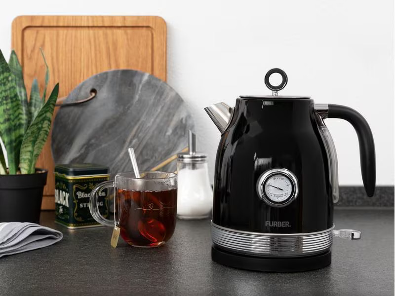 FURBER Wasserkocher 1.7 l, Schwarz glanz