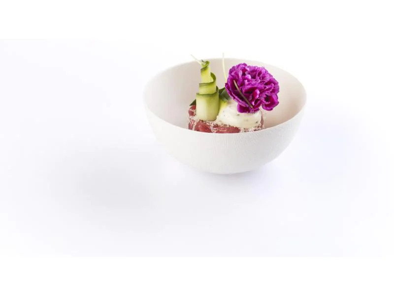 Sier Schüssel Bagastro 9 cm, 40 Stück, Weiss
