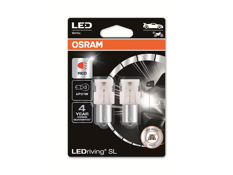 OSRAM LEDriving SL P21W BA15s Red Motorrad/PKW