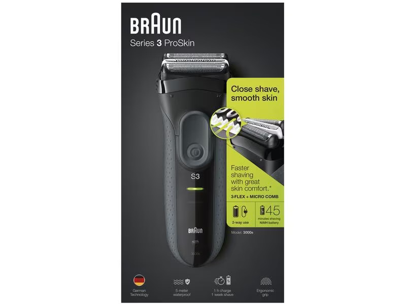 Braun Herrenrasierer Series 3 ProSkin 300s b Schwarz