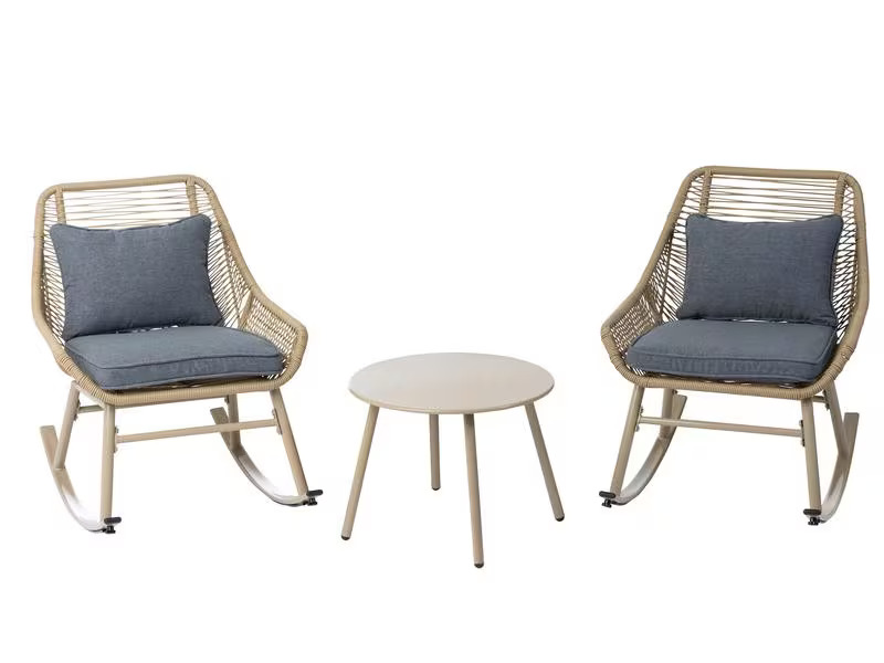 COCON Loungeset Minusio, Beige/Grau, 2 Sitzplätze