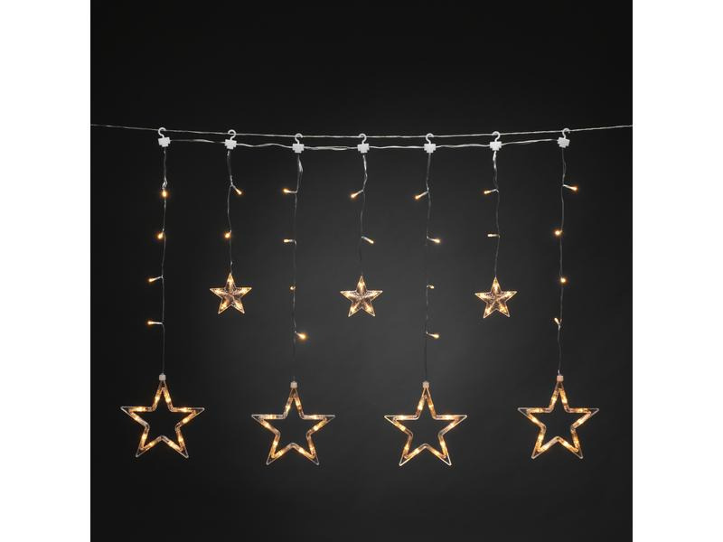 Konstsmide LED-Lichtervorhang Solar Stern, 77 LEDs, Klar