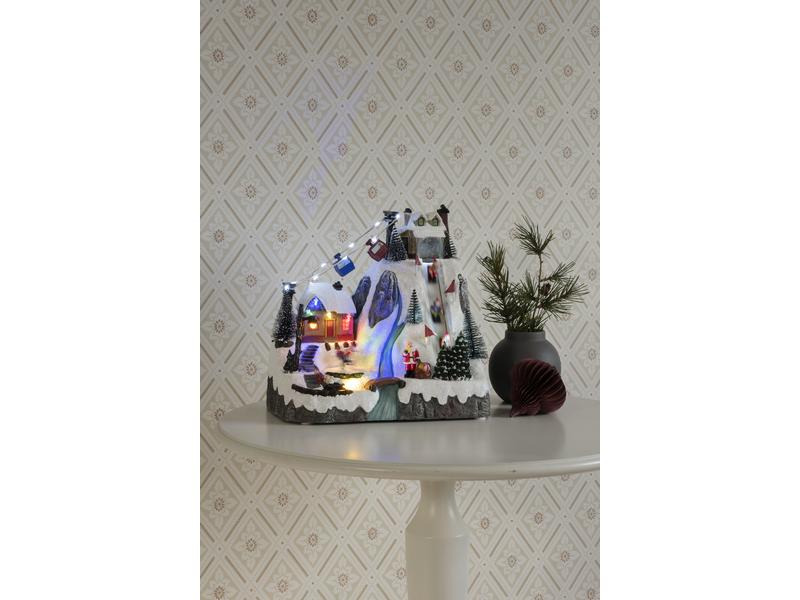 Konstsmide LED-Figur Skipiste mit Musik, 28 cm, Mehrfarbig