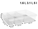 Rotho Kühlschrankorganizer Loft 3 Stück, Transparent