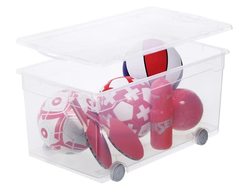 Rotho Aufbewahrungsbox 3 Stück, Schwarz/Transparent
