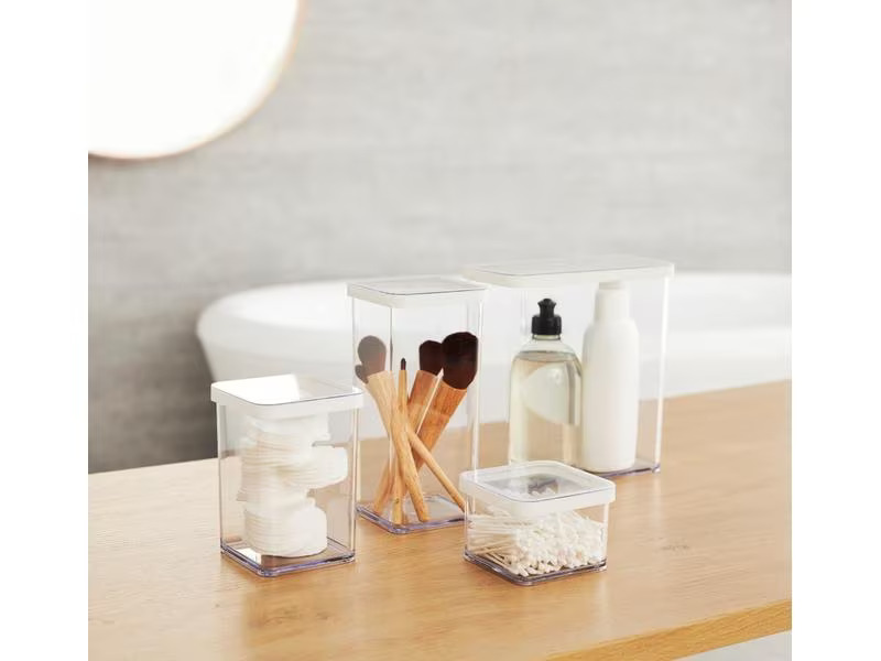 Rotho Vorratsdose Loft 5 Stück, 6.1 l, Transparent/Weiss