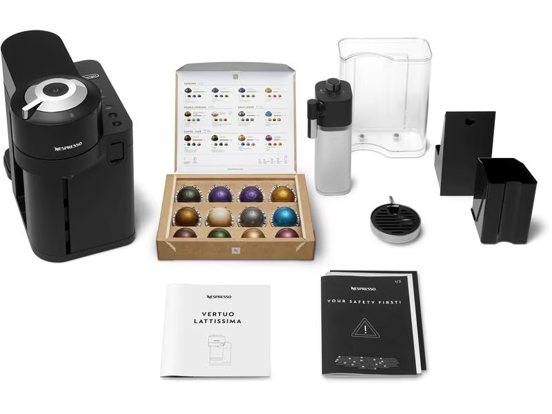 De'Longhi Kaffeemaschine Nespresso Vertuo Lattissima Schwarz