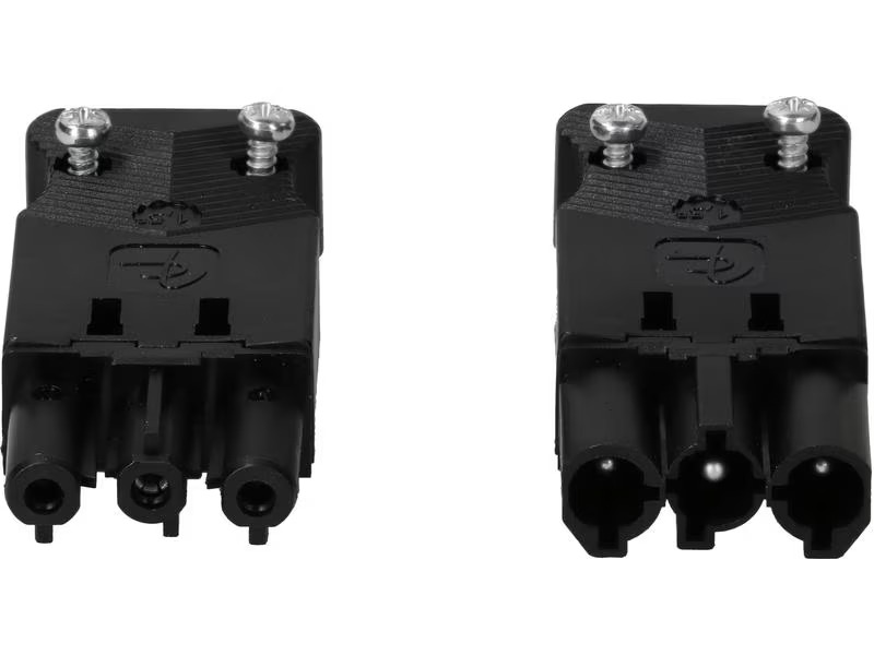 Max Hauri Set Stecker und Kupplung AC 166 flach, 3-polig
