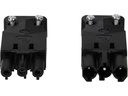 Max Hauri Set Stecker und Kupplung AC 166 flach, 3-polig