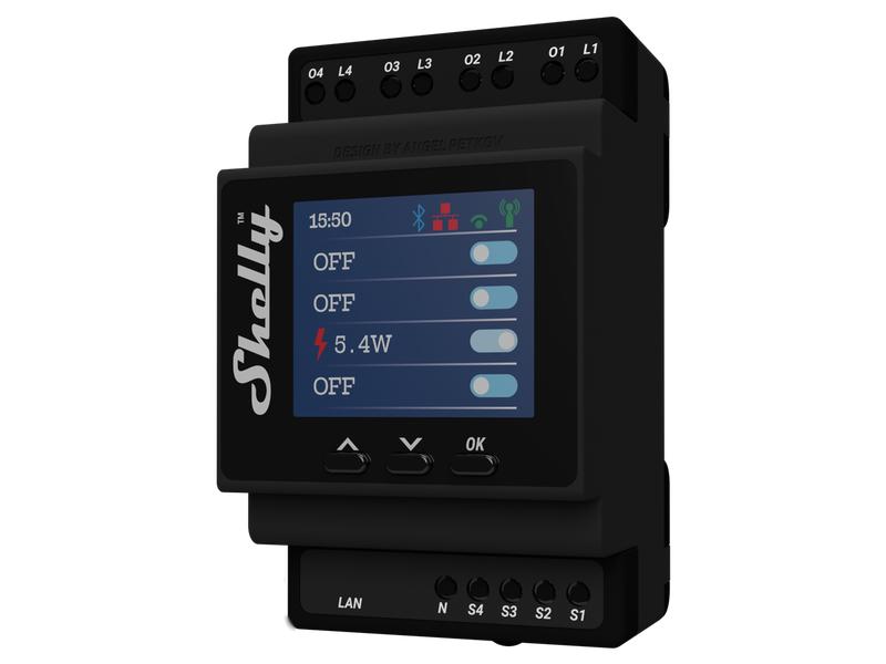 Shelly Shelly Pro 4PM LAN und WiFi-DIN-Rail Switch