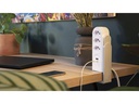 STEFFEN Tischsteckdosenleiste Clamp 3x T13, USB-A+C, Weiss