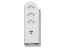 STEFFEN Tischsteckdosenleiste Clamp 3x T13, USB-A+C, Weiss