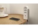 STEFFEN Tischsteckdosenleiste Clamp 3x T13, USB-A+C, Weiss
