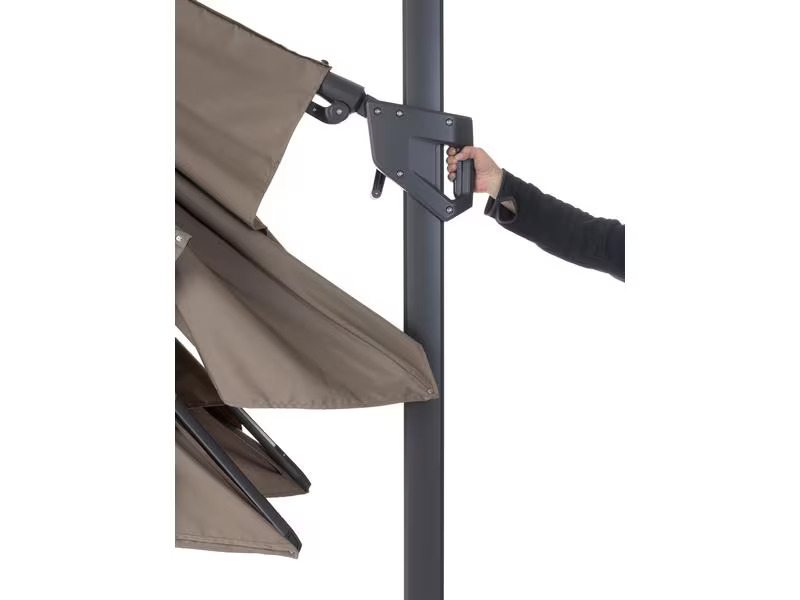 COCON Sonnenschirm mit LED, 300 x 300 cm, hängend, Taupe
