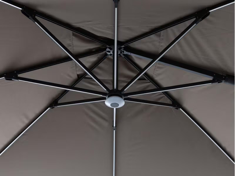 COCON Sonnenschirm mit LED, 300 x 300 cm, hängend, Taupe