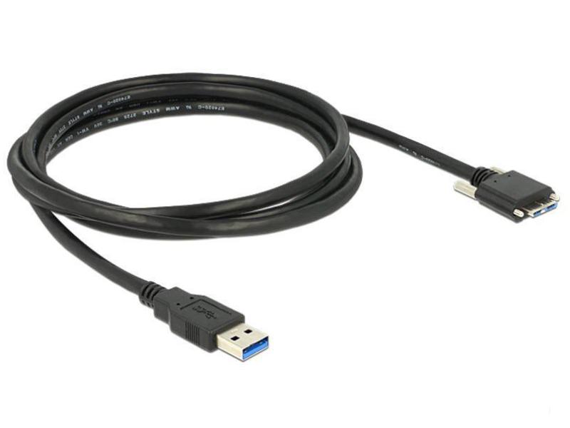 Delock USB 3.0-Kabel A - MicroB verschraubbar 2 m