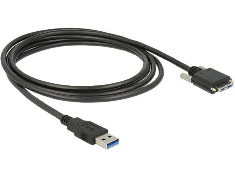 Delock USB 3.0-Kabel A - MicroB verschraubbar 3 m