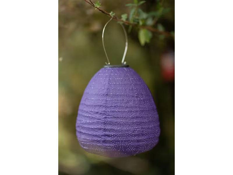 COCON Lampion LED Solar Kuppel, Dunkelviolett, 3 Stück