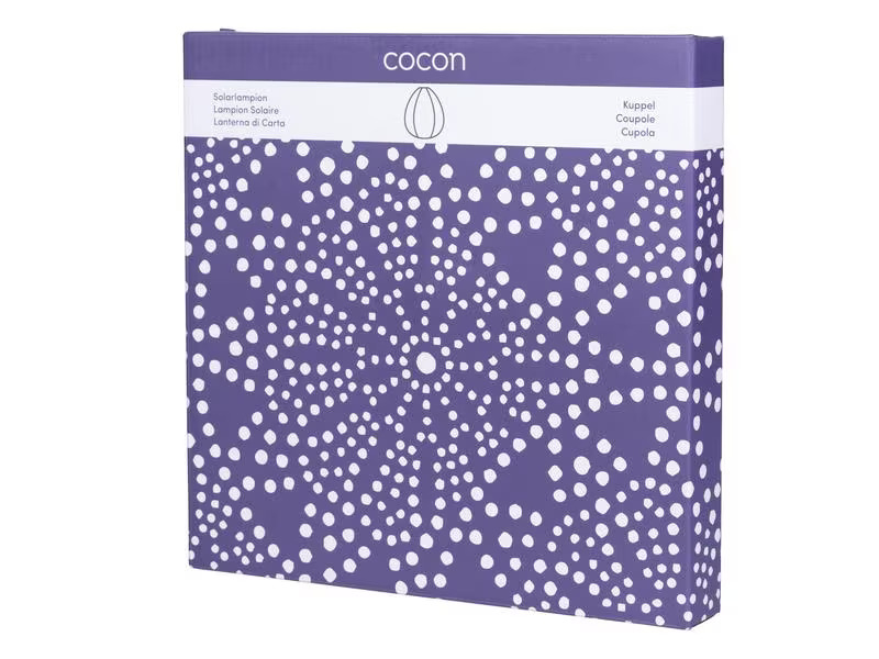 COCON Lampion LED Solar Kuppel, Dunkelviolett, 3 Stück