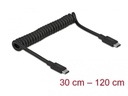 Delock USB 3.0-Spiralkabel USB-C – USB-C, 10Gbps, 3A, 1.2 m