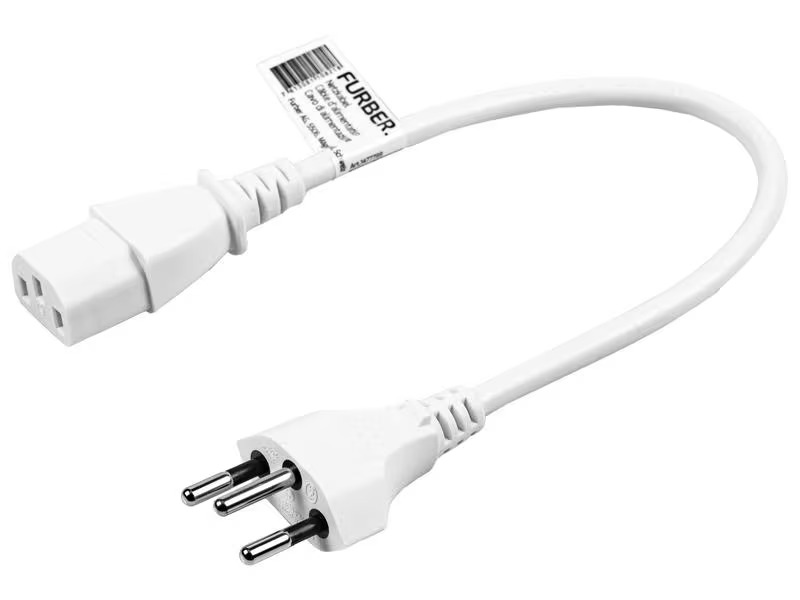 FURBER.power Netzkabel C13-T12 0.2 m Weiss