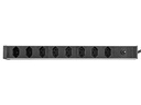 FURBER.power 19 Steckdosenleiste 8x T13 mit Schalter Schwarz