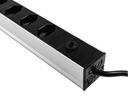 FURBER.power 19 Steckdosenleiste 8x T13 mit Schalter Schwarz