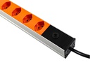 FURBER.power 19 Steckdosenleiste 8x T13 mit Schalter Orange