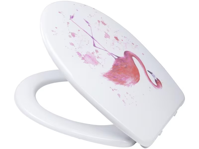 Diaqua Toilettensitz Flamingo mit Absenkautomatik, Weiss/Rosa