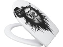 Diaqua Toilettensitz Monkey mit Absenkautomatik, Weiss/Schwarz