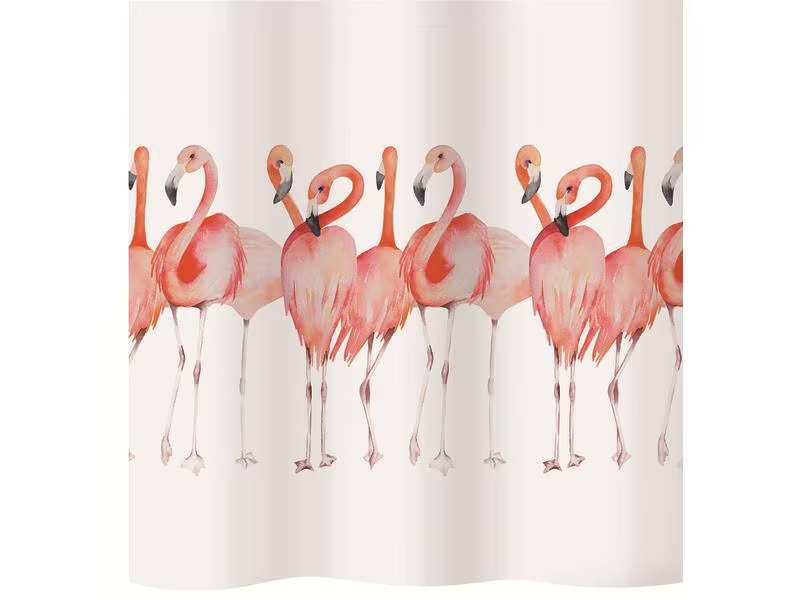 Diaqua Duschvorhang Flamingo 180 x 200 cm, Rosa/Weiss