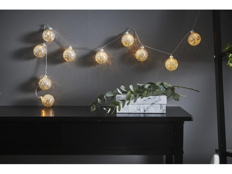 Star Trading LED-Lichterkette Glitter, Silber 10 × Lampen