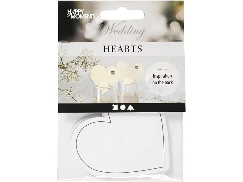 Creativ Company Tischkarte Herz 7.5 x 6.9 cm, 10 Stück, Weiss