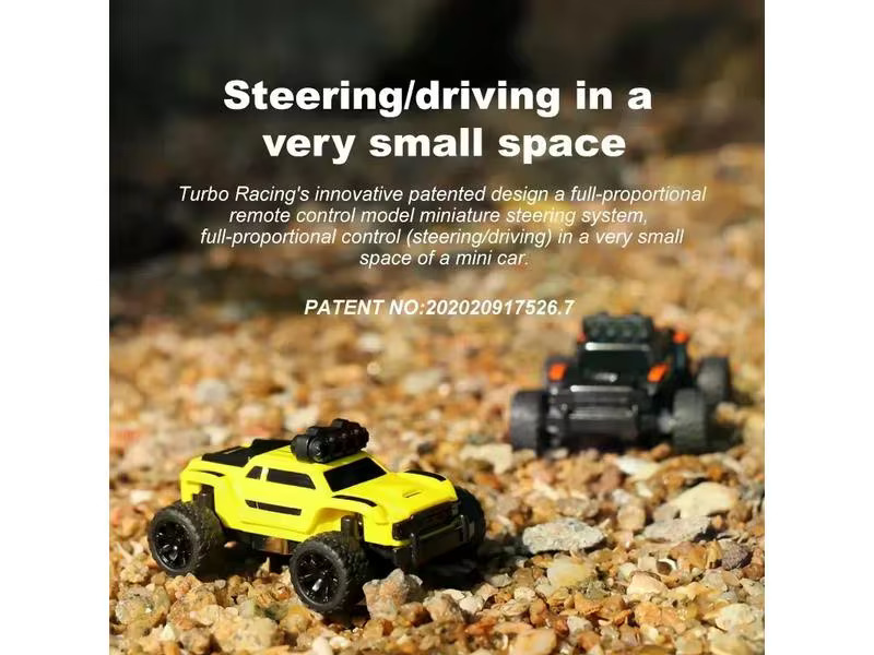Turbo Racing Micro Monster Truck TC-01, Gelb, RTR, 1:76