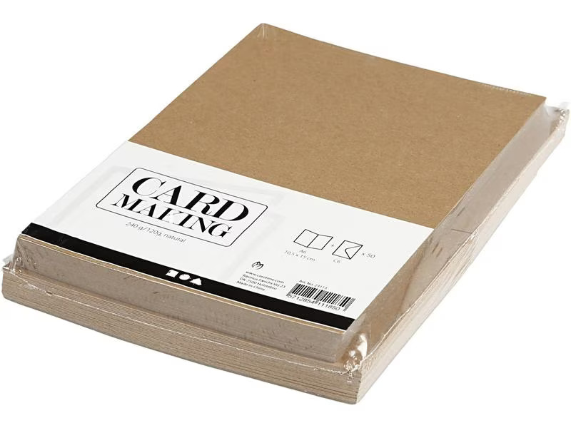 Creativ Company Blankokarte und Couvert 10.5 x 15 cm, 50 Stück, Braun