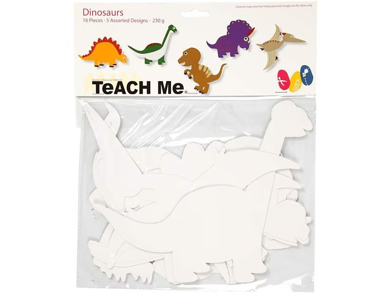 Creativ Company Bastelpapier Dinosaurier 16 Stück, Weiss