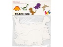 Creativ Company Bastelpapier Dinosaurier 16 Stück, Weiss